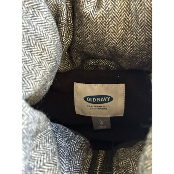 Old Navy Men’s Black/White Puffer Vest Sz L Full Zip Quilted Sleeveless Jacket - Picture 3 of 5